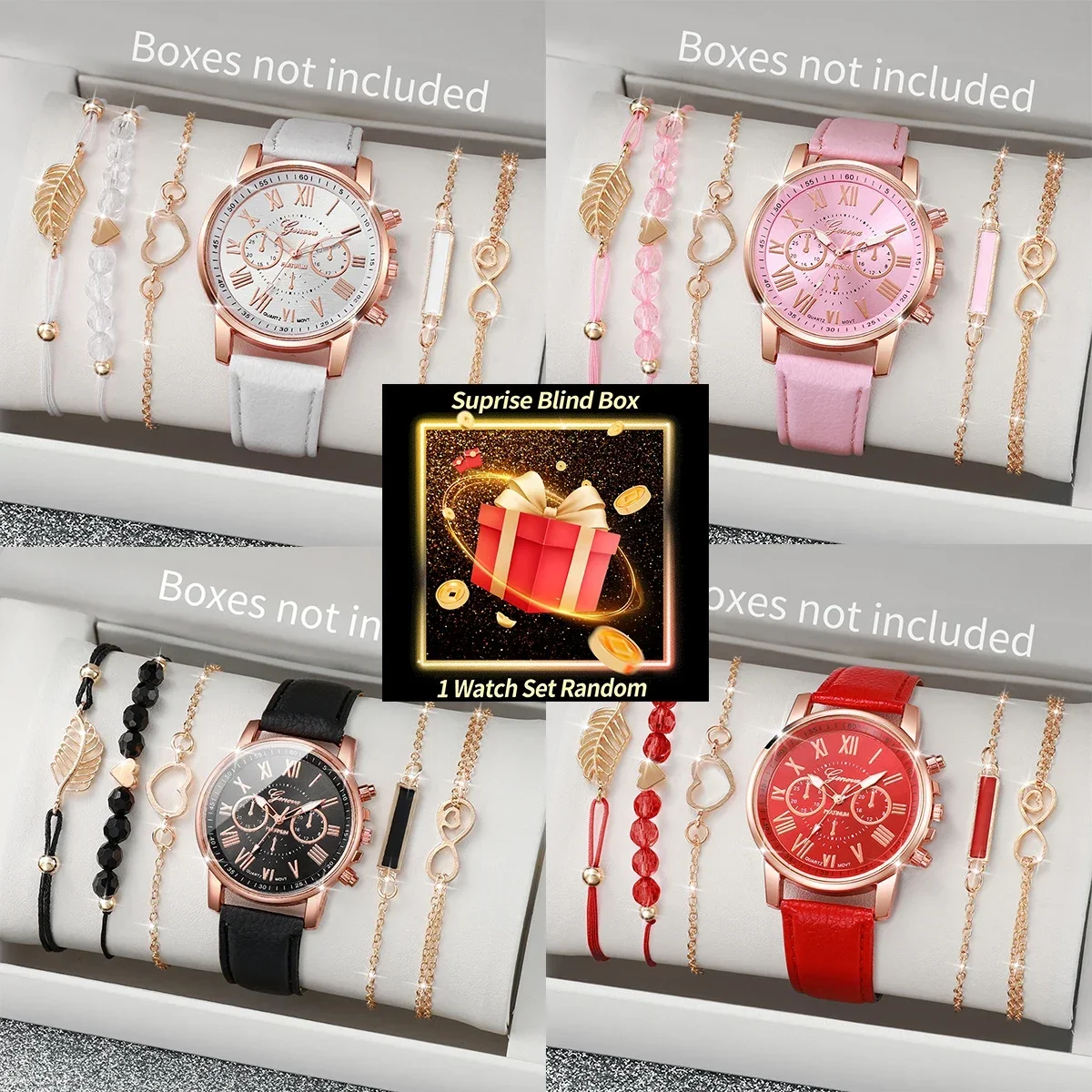 เซ็ตนาฬิกาผู้หญิงแบบสุ่มในกล่อ - Jewelry For Watches บทวิจารณ์และราคา
